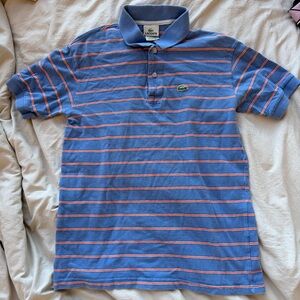 Lacoste Men's Polo with Blue and Red Stripes “size 5” large